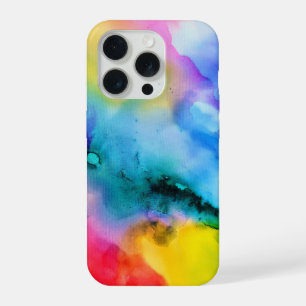 Levendige Abstracte Meerkleurige Moderne Kunst Tel iPhone 15 Pro Case