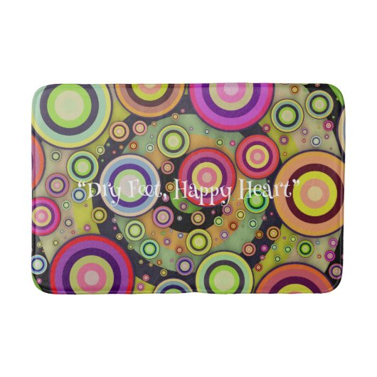 Levendige Abstracte Memory Foam Badmat (Voorkant)