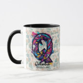 Levendige Abstracte Monogrammok - Q voor Quentin Mok (Links)