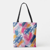 Levendige Abstracte penseelstreek Canvas tas (Achterkant)