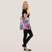 Levendige Abstracte penseelstreek Canvas tas (Op model)