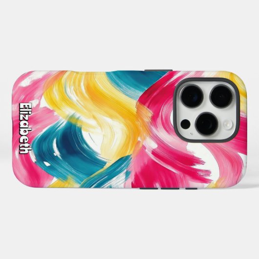Levendige Abstracte penseelstreken Case-Mate iPhone Case (Achterkant (horizontaal))