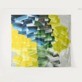 Levendige Abstracte penseelstreken Geel, Groen & B Wandkleed (Voorkant (horizontaal))