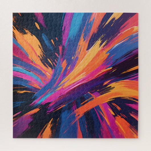 Levendige Abstracte Penseelstreken Kleurexplosie Legpuzzel (Verticaal)