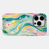 Levendige Abstracte ping en Blauwgroen wervelingen Case-Mate iPhone Case (Achterkant (horizontaal))