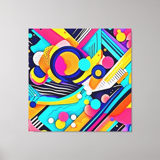 Levendige Abstracte Pop Art Canvas Afdruk (Voorkant)