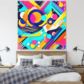 Levendige Abstracte Pop Art Canvas Afdruk (Insitu (Slaapkamer))