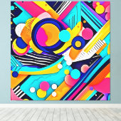 Levendige Abstracte Pop Art Canvas Afdruk (Insitu (Houten vloer))