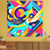 Levendige Abstracte Pop Art Canvas Afdruk (Insitu (Woonkamer))