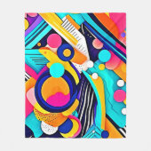 Levendige Abstracte Pop Art Fleece Deken (Voorkant)