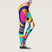Levendige Abstracte Pop Art Leggings (Rechts)