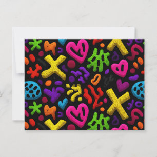 Levendige Abstracte Pop Art Naadloos Patroon Briefkaart