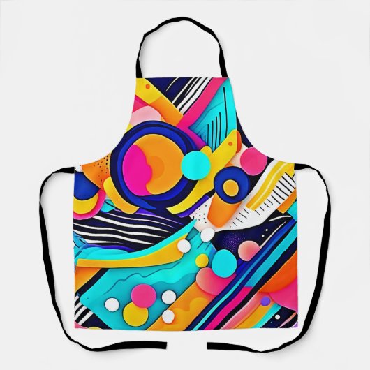Levendige Abstracte Pop Art Schort (Voorkant)
