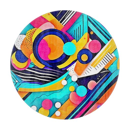 Levendige Abstracte Pop Art Snijplank (Voorkant)
