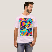 Levendige Abstracte Pop Art T-shirt (Voorkant volledig)