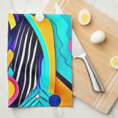 Levendige Abstracte Pop Art Theedoek (Quarter Fold)