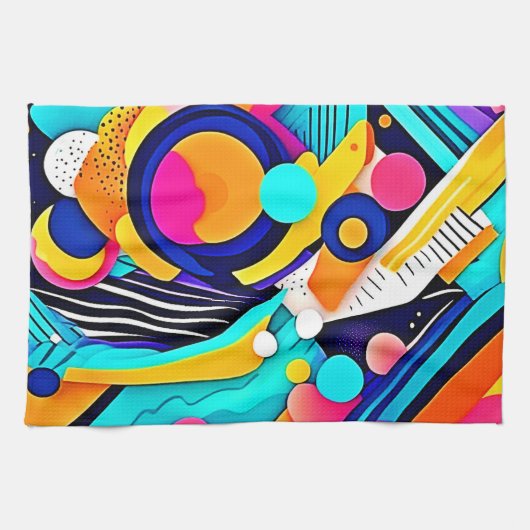 Levendige Abstracte Pop Art Theedoek (Horizontaal)