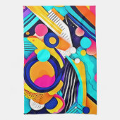 Levendige Abstracte Pop Art Theedoek (Verticaal)
