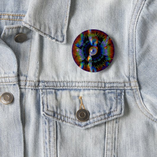 Levendige Abstracte Rainbow Eye Button (In situ)