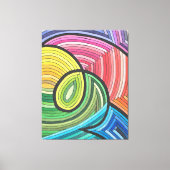 Levendige Abstracte Regenboogwerveling met Gelaagd Canvas Afdruk (Voorkant)