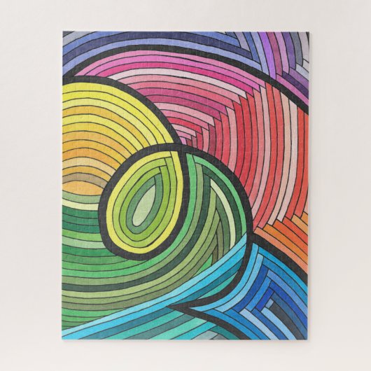 Levendige Abstracte Regenboogwerveling met Gelaagd Legpuzzel (Verticaal)