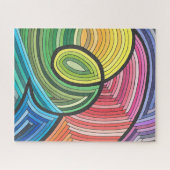 Levendige Abstracte Regenboogwerveling met Gelaagd Legpuzzel (Horizontaal)