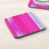 Levendige Abstracte Roze en Paarse Strepen Art Bier Onderzetter (Linkerzijde)