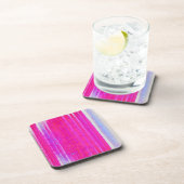 Levendige Abstracte Roze en Paarse Strepen Art Bier Onderzetter (Rechterzijde)