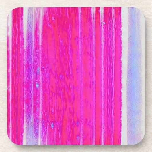 Levendige Abstracte Roze en Paarse Strepen Art Bier Onderzetter (Voorkant)