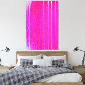 Levendige Abstracte Roze en Paarse Strepen Art Canvas Afdruk (Insitu (Slaapkamer))