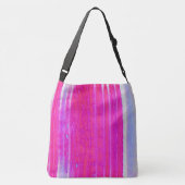 Levendige Abstracte Roze en Paarse Strepen Art Crossbody Tas (Achterkant)