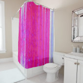 Levendige Abstracte Roze en Paarse Strepen Art Douchegordijn (In situ)