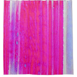 Levendige Abstracte Roze en Paarse Strepen Art Douchegordijn