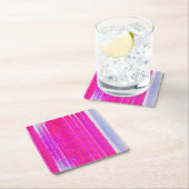 Levendige Abstracte Roze en Paarse Strepen Art Kartonnen Onderzetters (Insitu)