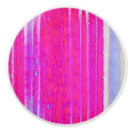 Levendige Abstracte Roze en Paarse Strepen Art Keramische Knop