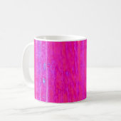 Levendige Abstracte Roze en Paarse Strepen Art Koffiemok (Voorkant links)