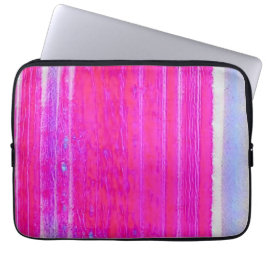 Levendige Abstracte Roze en Paarse Strepen Art Laptop Sleeve