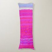 Levendige Abstracte Roze en Paarse Strepen Art Lichaamskussen (Voorkant Verticaal)
