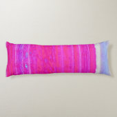 Levendige Abstracte Roze en Paarse Strepen Art Lichaamskussen (Achterkant)