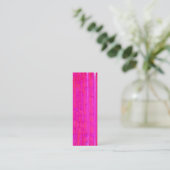 Levendige Abstracte Roze en Paarse Strepen Art Mini Visitekaartje (Staand voorkant)