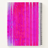 Levendige Abstracte Roze en Paarse Strepen Art Notitieboek (Achterkant)