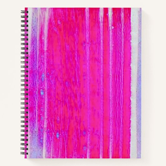 Levendige Abstracte Roze en Paarse Strepen Art Notitieboek (Voorkant)