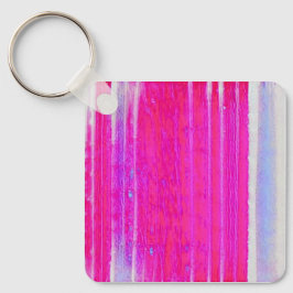 Levendige Abstracte Roze en Paarse Strepen Art Sleutelhanger