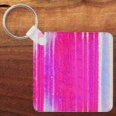 Levendige Abstracte Roze en Paarse Strepen Art Sleutelhanger (Voorkant)