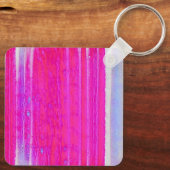 Levendige Abstracte Roze en Paarse Strepen Art Sleutelhanger (Achterkant)