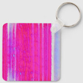 Levendige Abstracte Roze en Paarse Strepen Art Sleutelhanger (Achterkant)