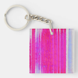 Levendige Abstracte Roze en Paarse Strepen Art Sleutelhanger