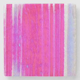 Levendige Abstracte Roze en Paarse Strepen Art Stenen Onderzetter