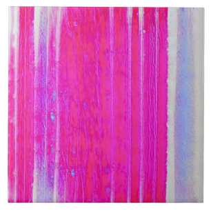 Levendige Abstracte Roze en Paarse Strepen Art Tegeltje