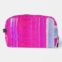 Levendige Abstracte Roze en Paarse Strepen Art Toilettasje